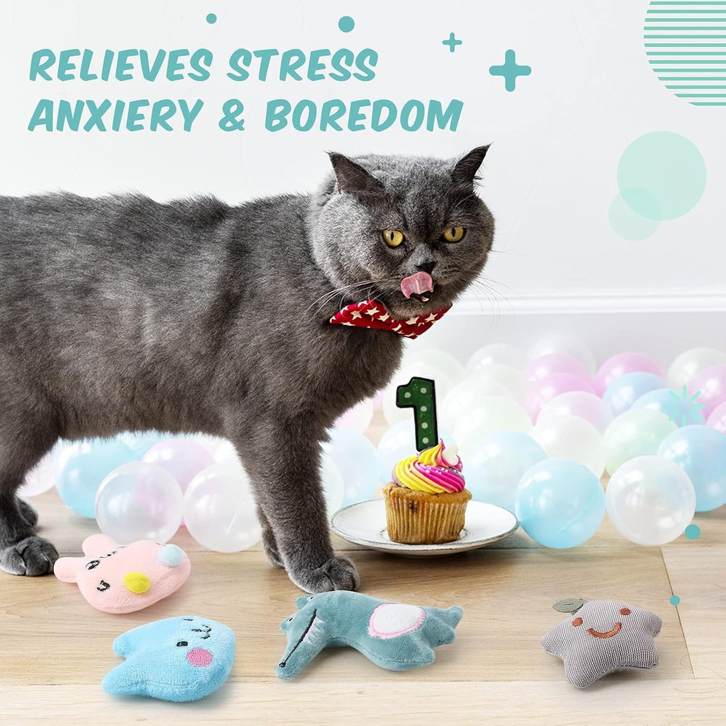 20 Pieces Catnip Toys for Indoor Cat Plush Cat Chew Toys