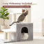 Heybly Cat Scratching Post, Pet Steps for Indoor Cats and Dogs, HSP002SWWH |Light Gray & White