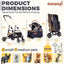 Pet Stroller for Small Dogs, Lightweight Small Dog Stroller for Dogs Cats with 6 Shock Absorption System