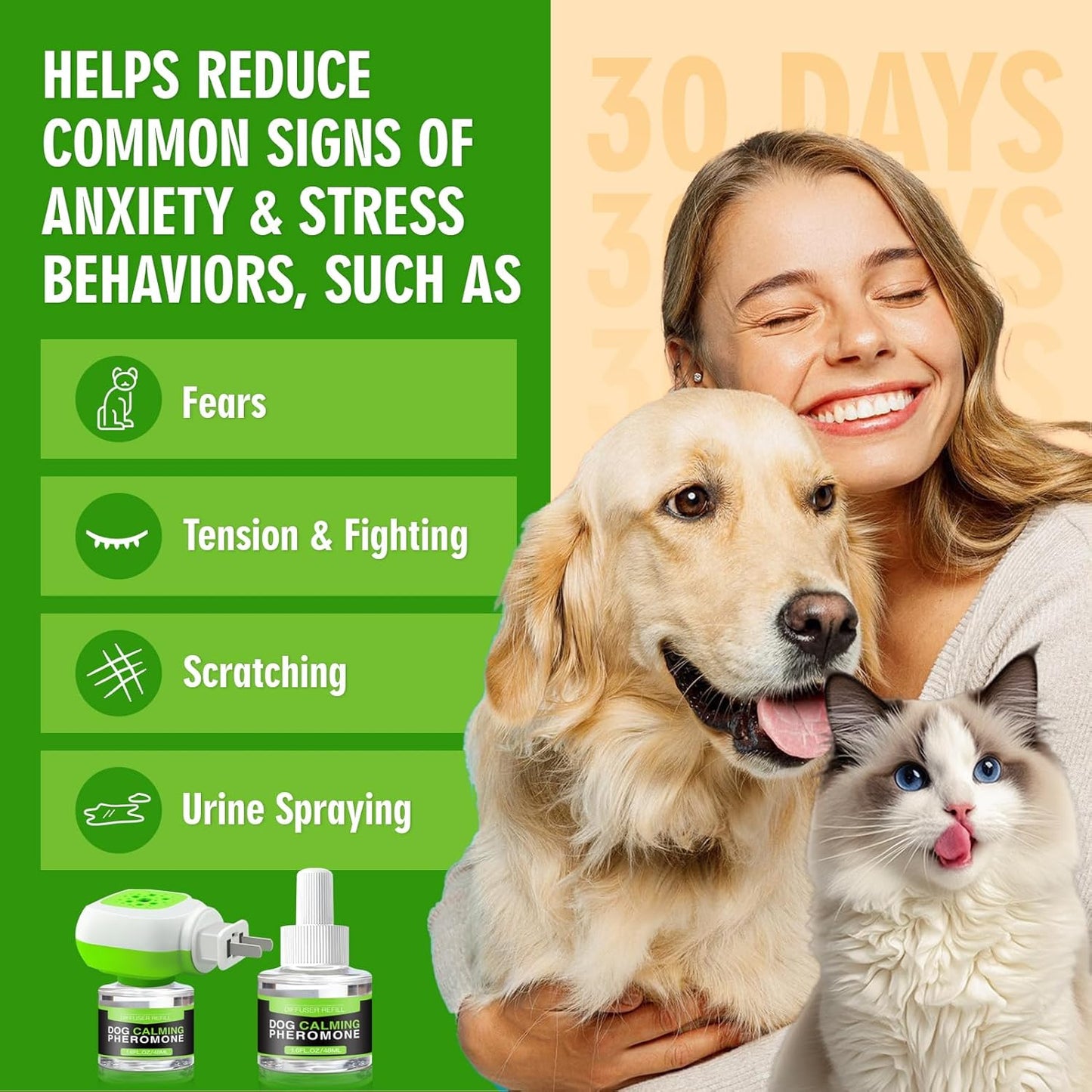 Dog Pheromone Calming Diffuser–100% Natural Anxiety Relief for Dogs
