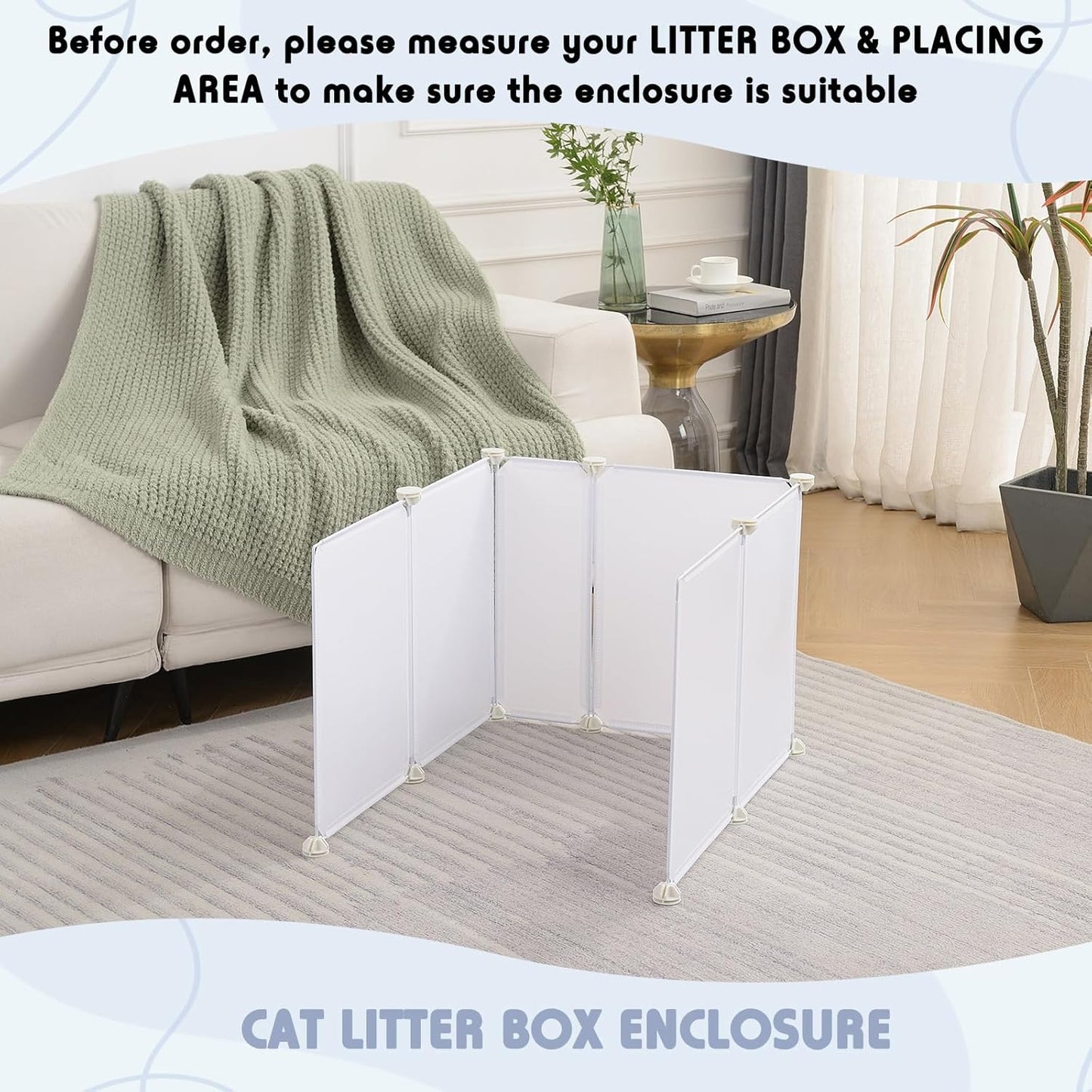 MEEXPAWS Cat Litter Box Enclosure Splash Guard Extra Large 28L × 21.5W x 18H inch