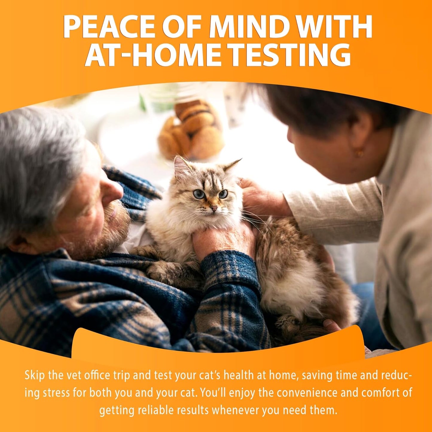 Feline/Cat HealthCheck 4-in-1 Test Kit ，Reliable Detection of Common Cats Illnesses ，Quick and Easy at-Home Testing
