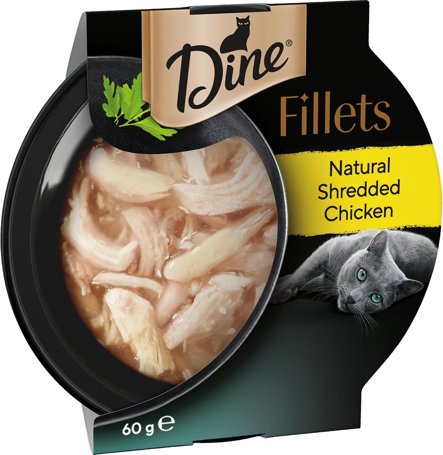 DINE Filets Wet Cat Food with Natural Shredded Chicken 16 x 60g Trays