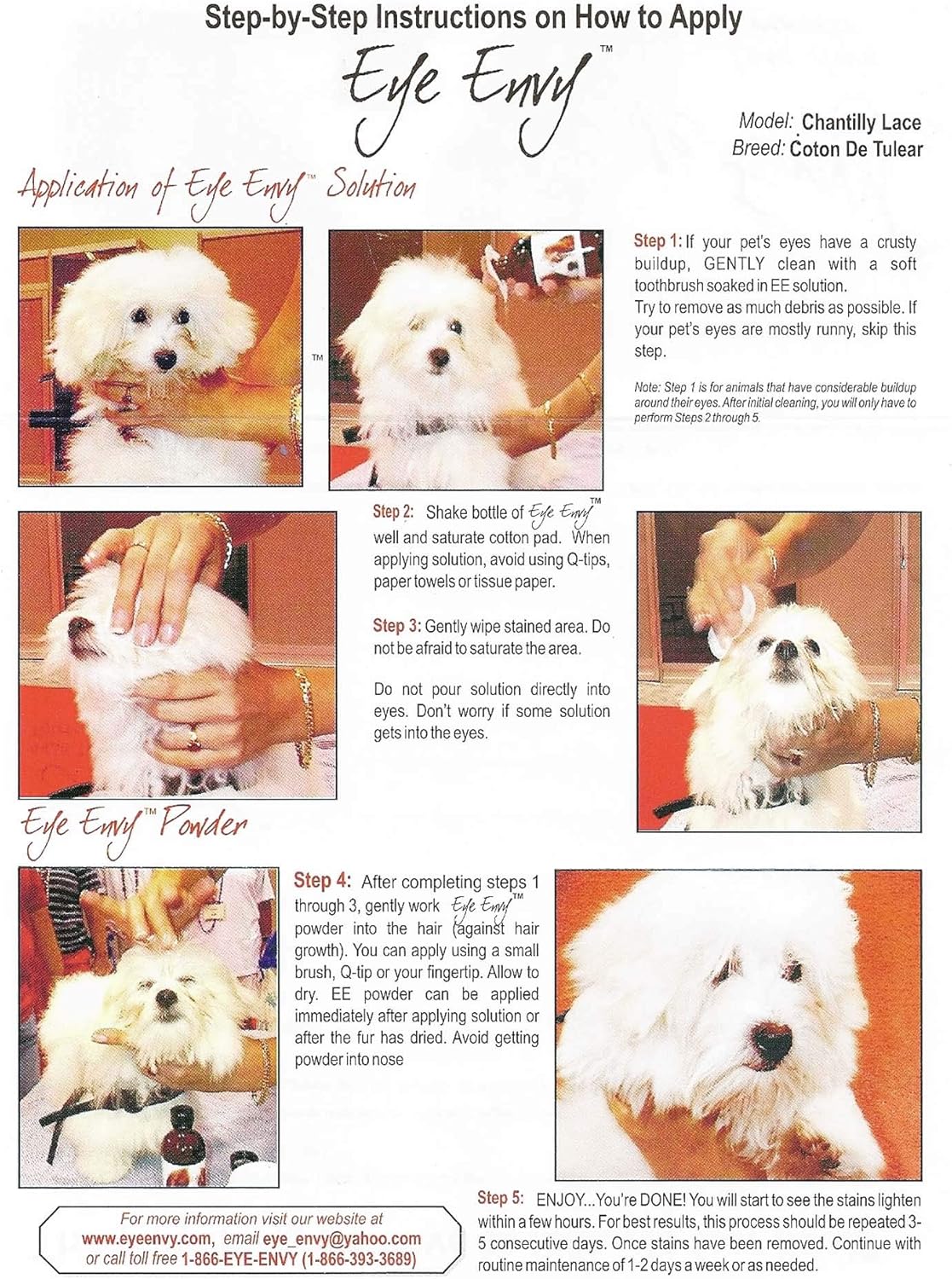 Eye Envy Gentle Action Dry Applicator Refill Pads for Dogs and Cats. 30 Count. Refill Reusable