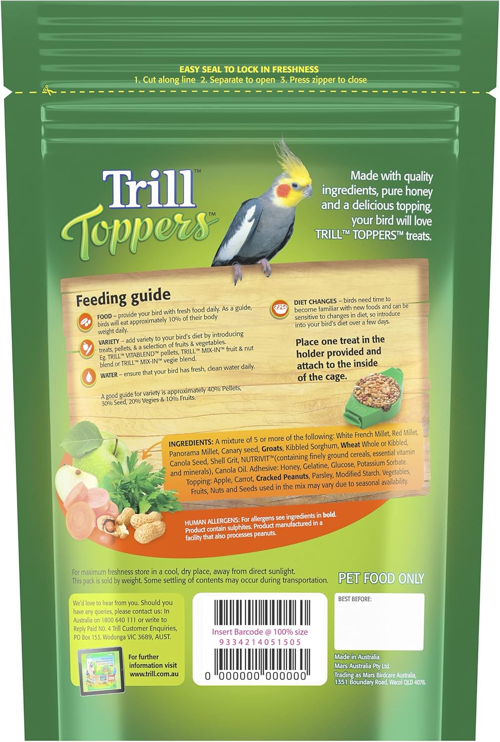 Trill Toppers Bird Treats, 20 Pack