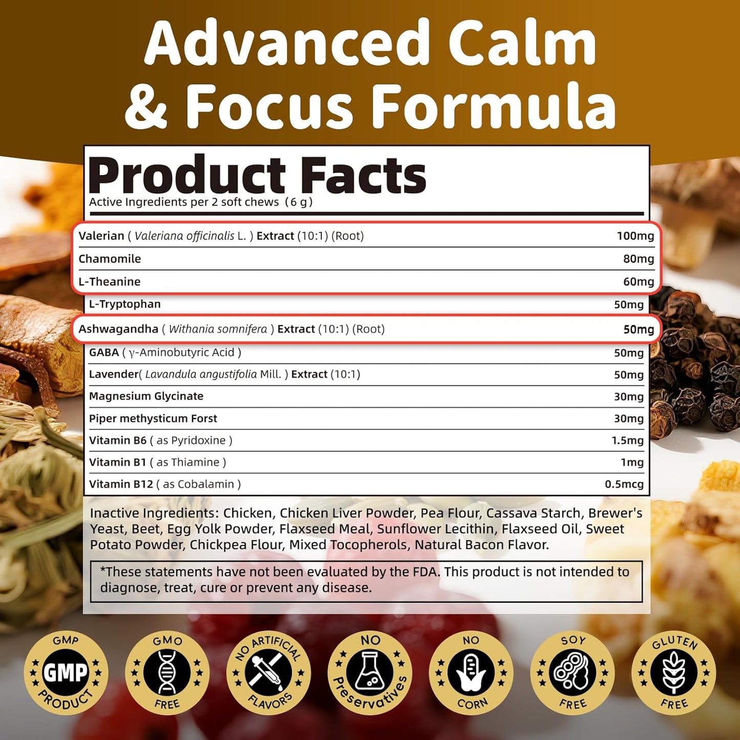 Calming Chews for Dogs – 12-in-1 Dog Calming Treats with Herbal & Vitamins, Relaxation, Focus & Behavior Support for Anxiety, Separation, Barking, Travel, Stress, Upgraded Bacon Flavor, 90 Ct