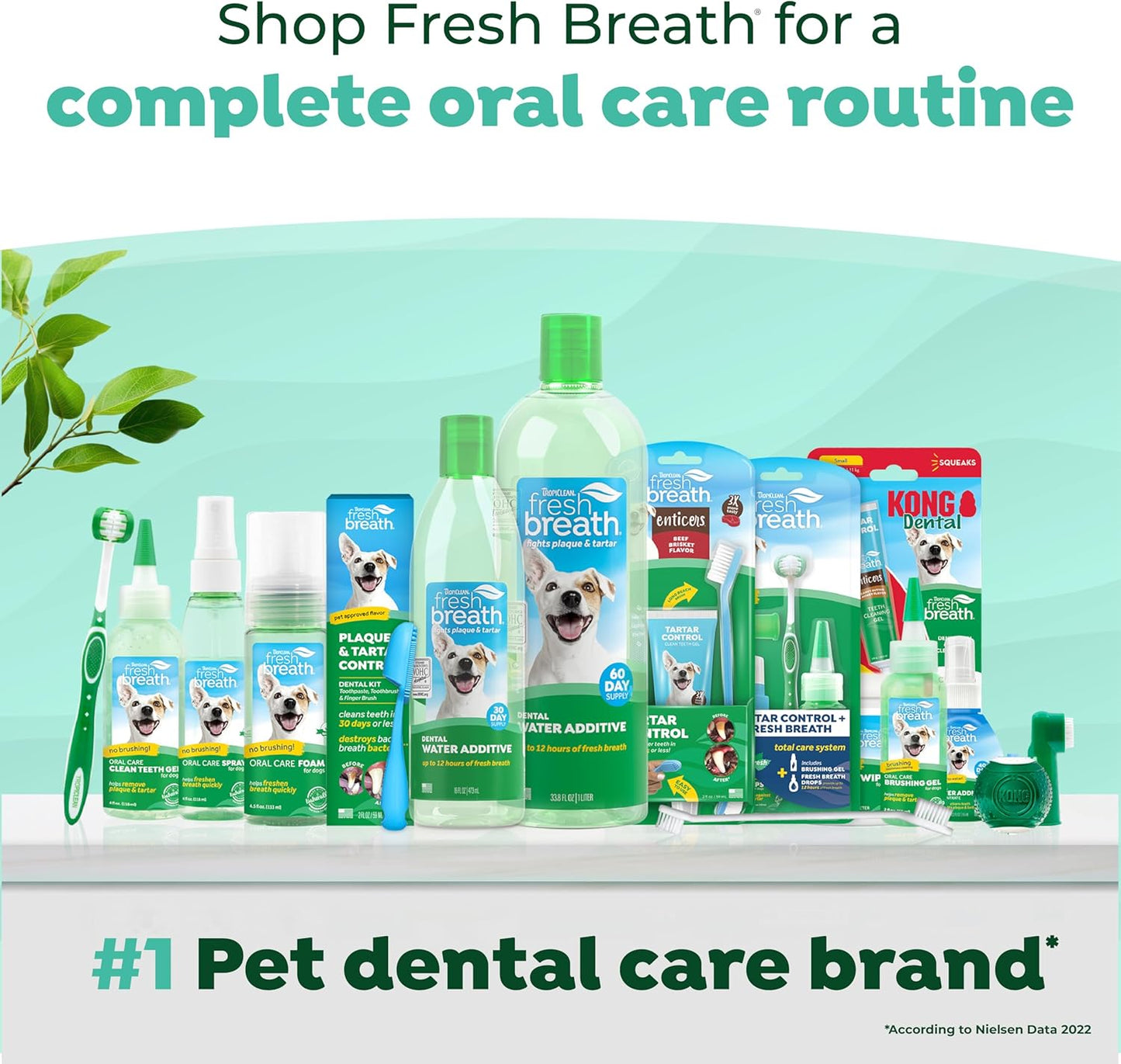 TropiClean Fresh Breath Water Additive for Cats, Cat Teeth Cleaning and Breath Freshener Solution, Complete No Brushing Dental Care, 16 oz.