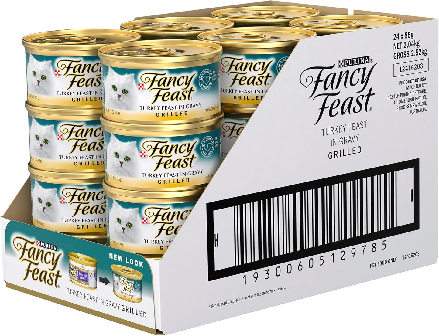 FANCY FEAST Adult Grilled Turkey in Gravy Wet Cat Food 24x85g