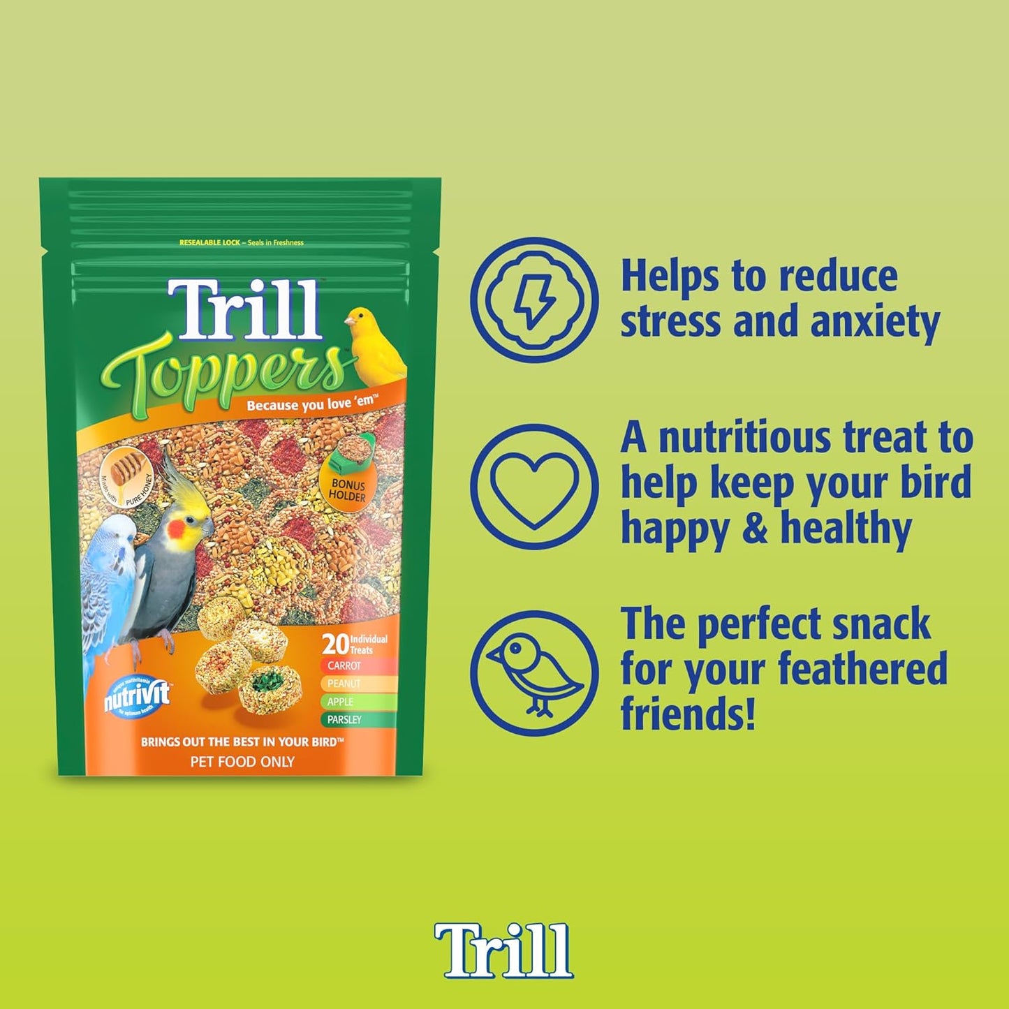 Trill Toppers Bird Treats, 20 Pack