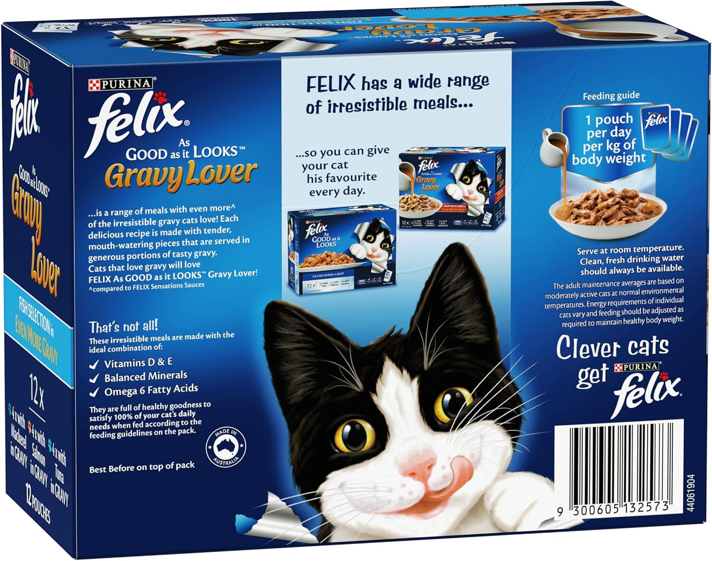 FELIX As Good As It Looks Adult Wet Cat Food Gravy Lover Fish Selection 60x85g