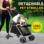 PaWz 4 Wheels Foldable Pet Stroller Dog Cat Travel Carrier Large Black