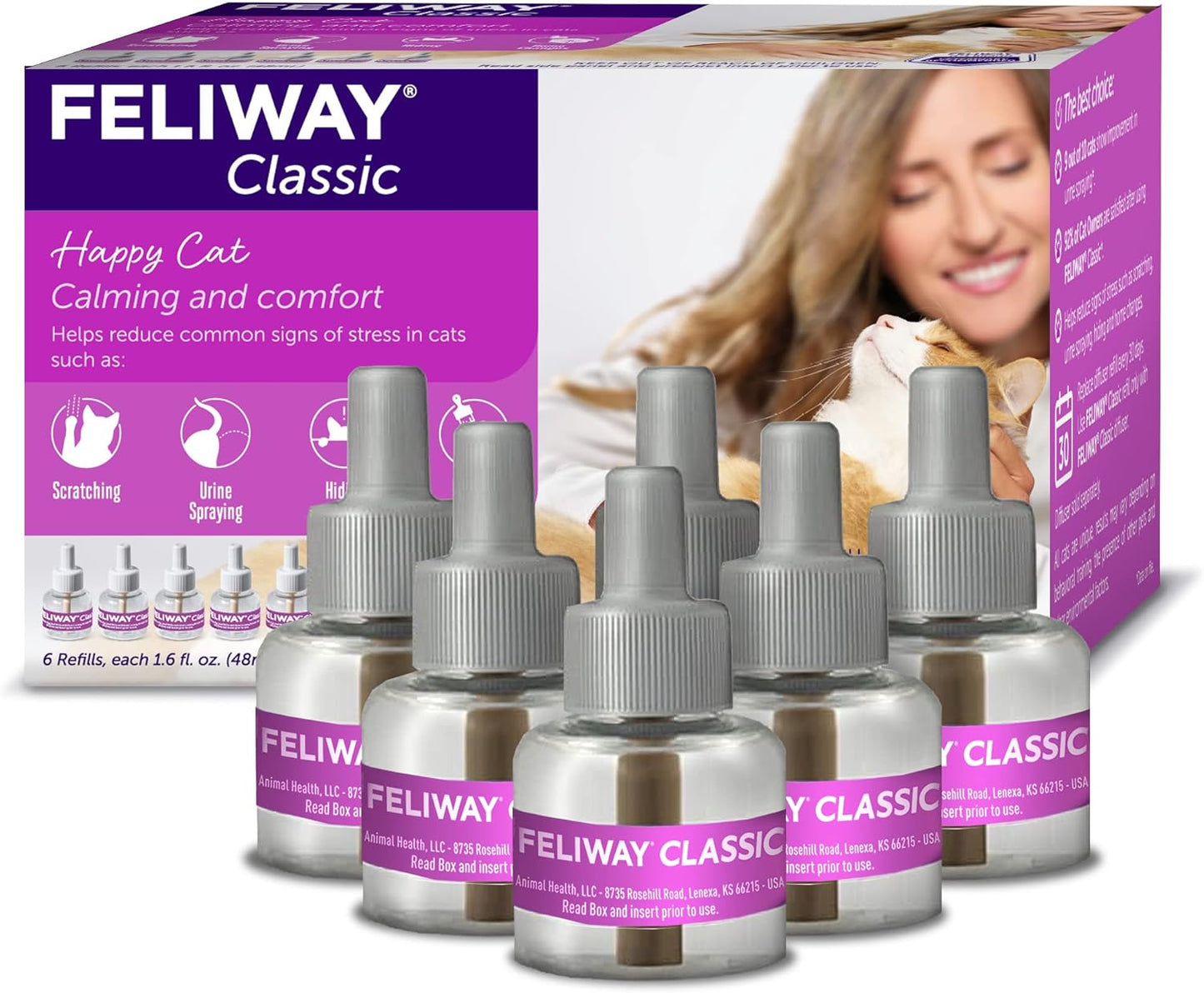 FELIWAY® Classic 6 x 30 Day Cat Calming Refills for Pheromone Diffuser