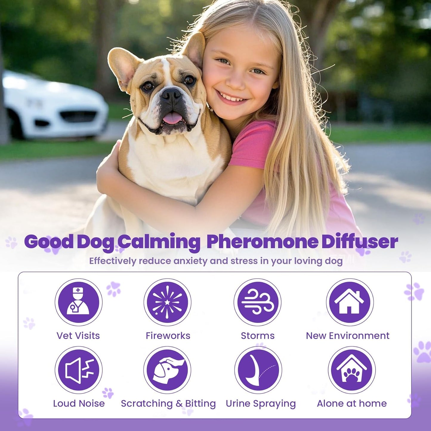 Dog Calming Diffuser, 6 in 1 Puppy Pheromones Calming Diffuse, 2 Diffuser 4 Refill(48ml)