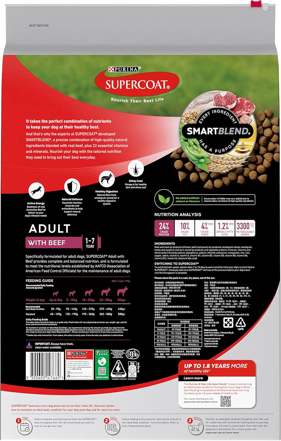 Adult Beef Dry Dog Food 12kg