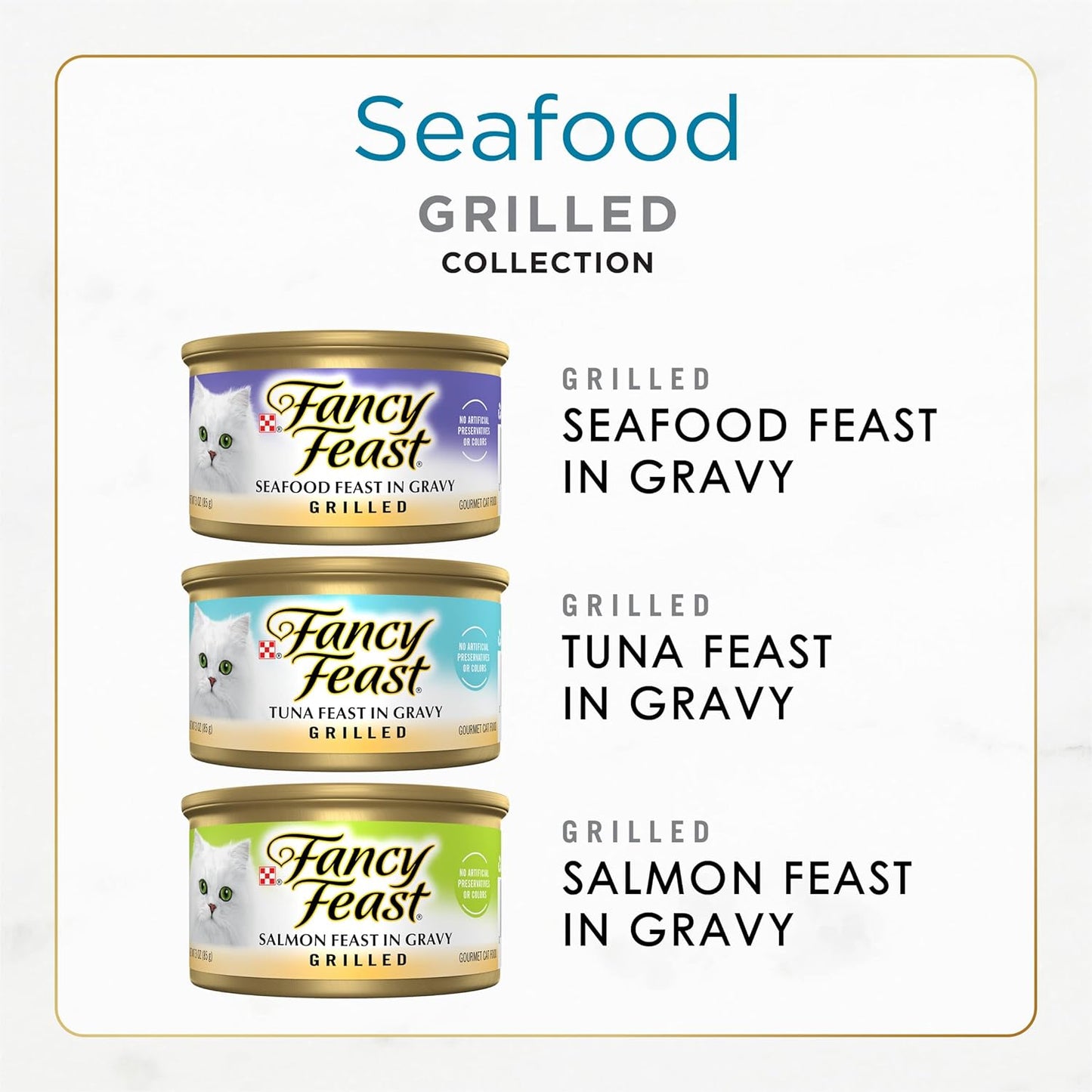 Fancy Feast Adult Wet Cat Food Classic Seafood Grilled Collection 24x85g