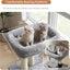 Heybly Cat Scratching Post with Grooming Brush & Gentle Step, HSP001SW | Light Gray