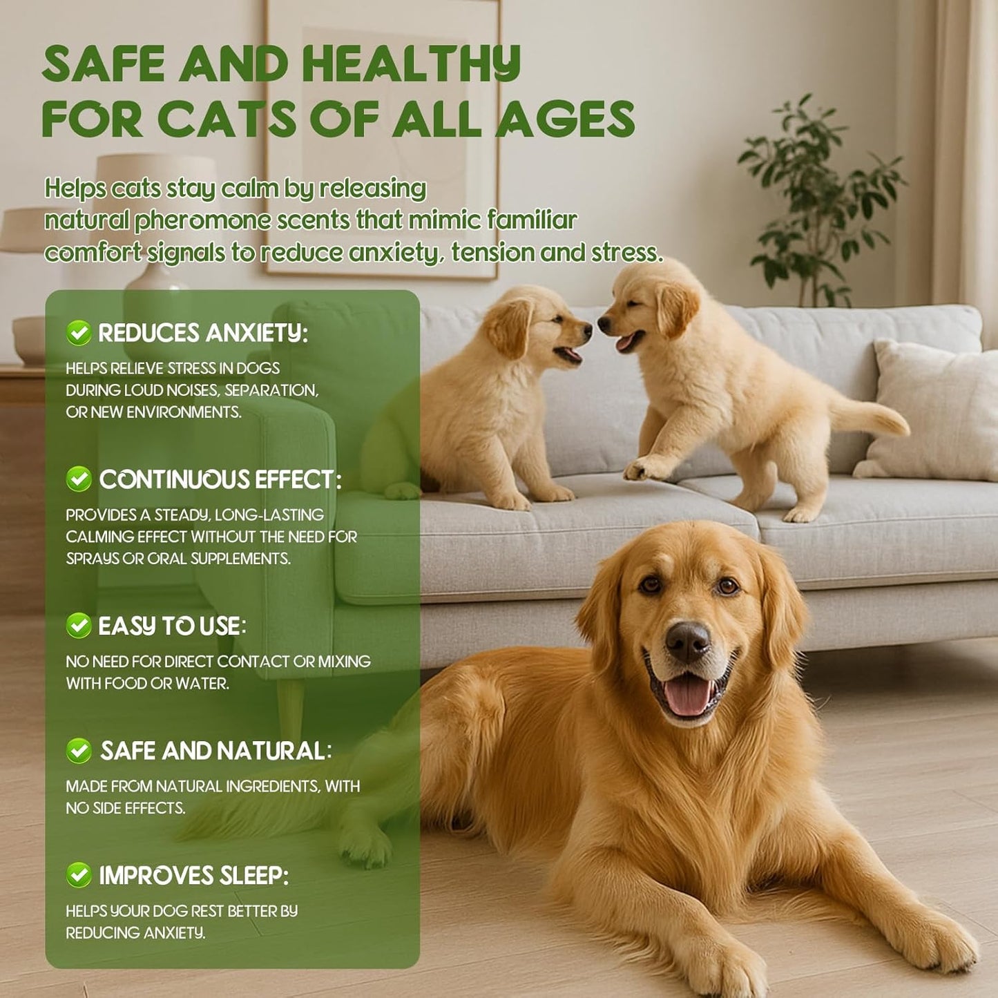 80S Pheromone Diffuser for Dogs, Dog Calming Pheromone Plug Diffuser, 30 Days