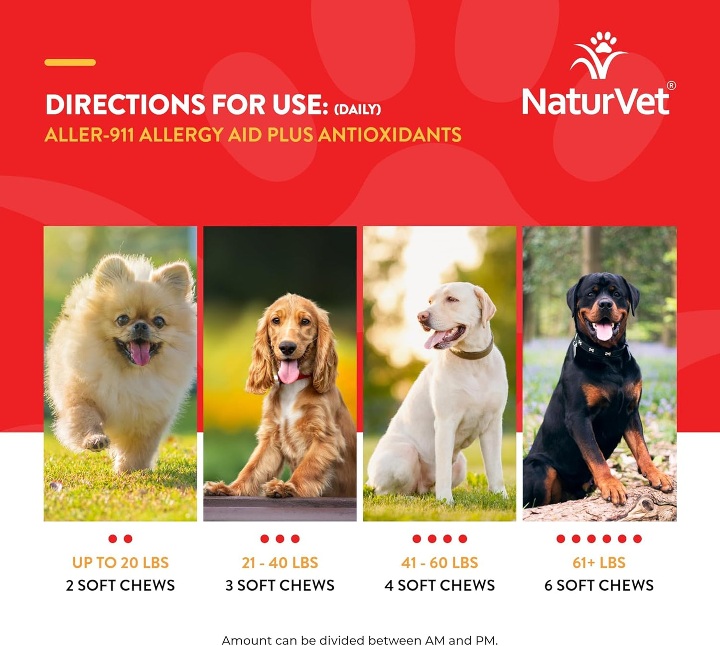 NaturVet Dog Allergy Relief Supplement - Soothes Itchy Paws, Eyes, Ears, Skin - Stops Itching, Licking, Scratching - Supports Seasonal Itching
