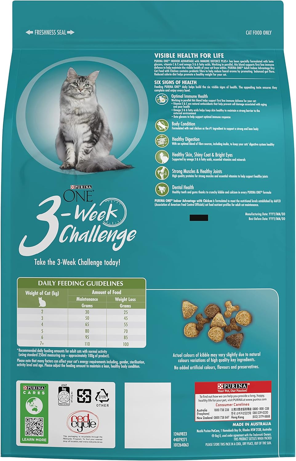PURINA ONE Adult Dry Cat Food Indoor Chicken 2.8kg