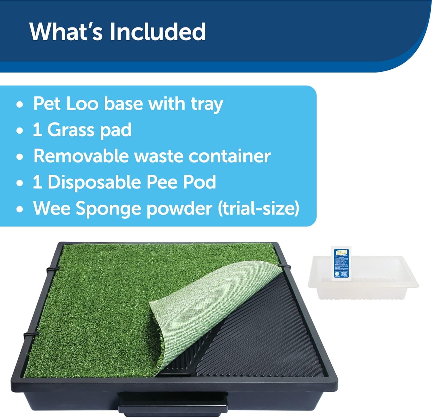 PetSafe PWM00-14497 Pet Loo- Small Portable Toilet for Dogs and Pets, Compact, Hygienic for Indoor Use, with Grass Pad, Black