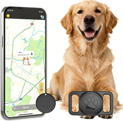 Pet Tracker,GPS Collar for Dogs (iOS Only) Smart tag,Waterproof Compatible with Apple Find My,No Monthly Fee,Advanced Tracking