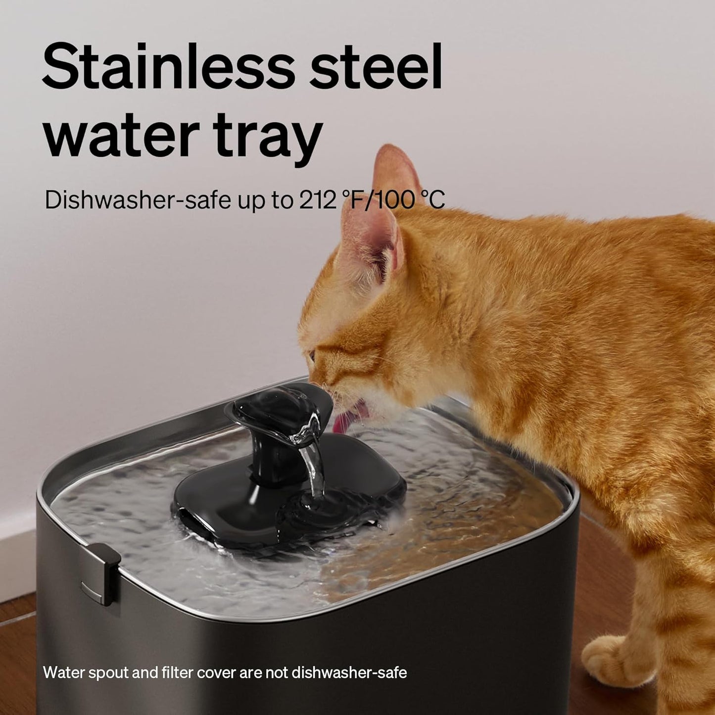 PETLIBRO Upgrade Cat Water Fountain Stainless Steel Tray, Dockstream 2 Cat Fountain Indoor, 3L
