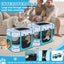 Foldable Dog Playpen Indoor,Expandable Puppy Playpen,(S 27"L x 19"W x 17"H, Blue)