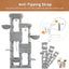 Heybly Cat Tree, 74.8-Inch Spacious & Tall Cat Tower for Large Cats, Cat Furniture with Large Top Perch, Solid Base, 2 Cat Condos, Hanging Hammock, Durable Sisal Scratching Posts, Light Gray
