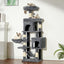Heybly Cat Tree with Large Platform, Multi-Level Cat Tower with 2 Caves