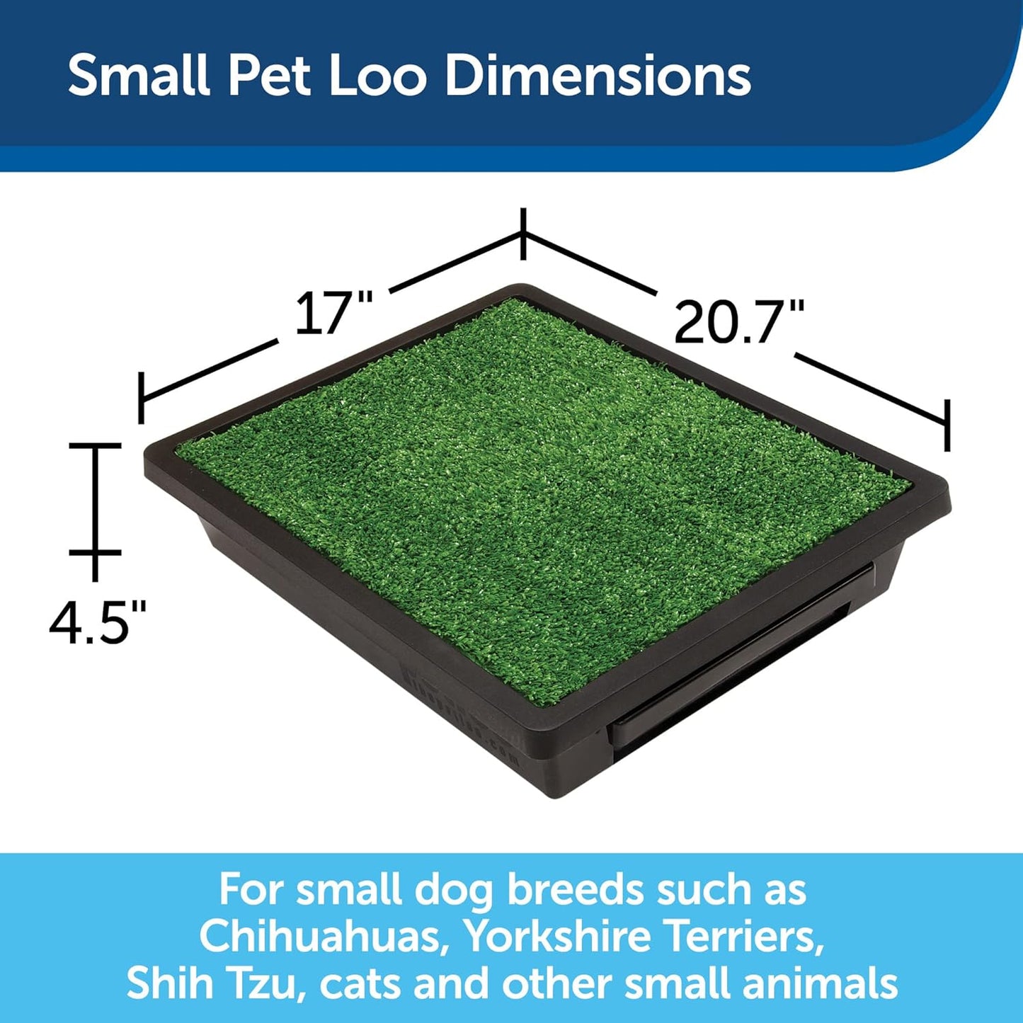 PetSafe PWM00-14497 Pet Loo- Small Portable Toilet for Dogs and Pets, Compact, Hygienic for Indoor Use, with Grass Pad, Black