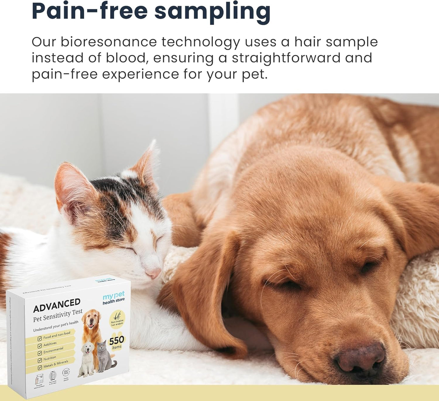 My Pet Health Store Advanced Allergen Test - At-Home Pet Allergy Test | 550 Items | Quick Results | Non-Invasive Hair Collection | Food, Environment, Nutrient & Mineral Analysis | All Breeds & Ages