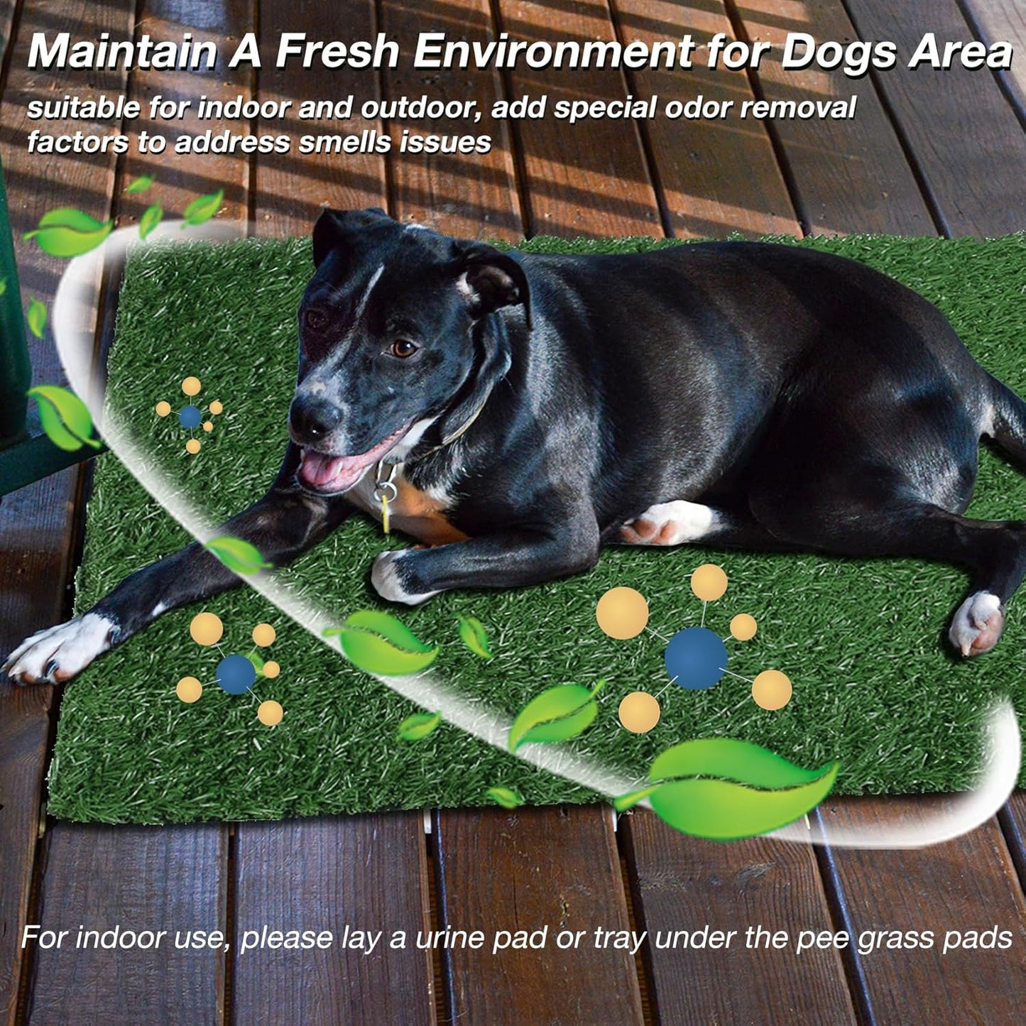 GLOBREEN Puppy Artificial Grass Pee Pad for Dogs Potty Trianing, 2 Pack Replacement Pet Fake Grass Mat, Reusable & High Drainage - 18 x 14 Inches