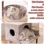 Heybly HCT200SMU Cat Scratching Post, 125 cm, Small Cat Tree, Spacious and Comfortable Scratching Post with Cave