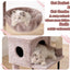 Heybly HCT200SMU Cat Scratching Post, 125 cm, Small Cat Tree, Spacious and Comfortable Scratching Post with Cave