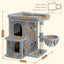 Heybly Cat Tree, 65cm Cat Tower with Spacious Top Perch for Large Cats,Light Grey