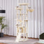Heybly Tall Cat Tree 78-inch Multi-Level Cat Tower for Indoor Cats HCT033M | Cat Condo with 2 Widened Plush Perches, Multi-Level Cat Furniture with Scratching Board, Big Caves, Beige