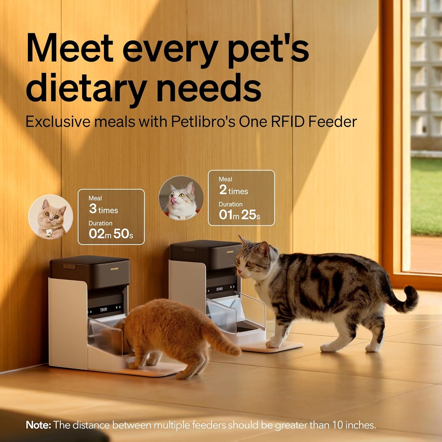 PETLIBRO RFID Automatic Cat Feeders for 2 Cats, 5G Wi-Fi 2 Cat Feeder Automatic, 3L Auto Cat Feeders with Light Collar Tag, Tag Activated 2 Automatic Cat Food Dispensers with Bowl Lid 1-10 Meals