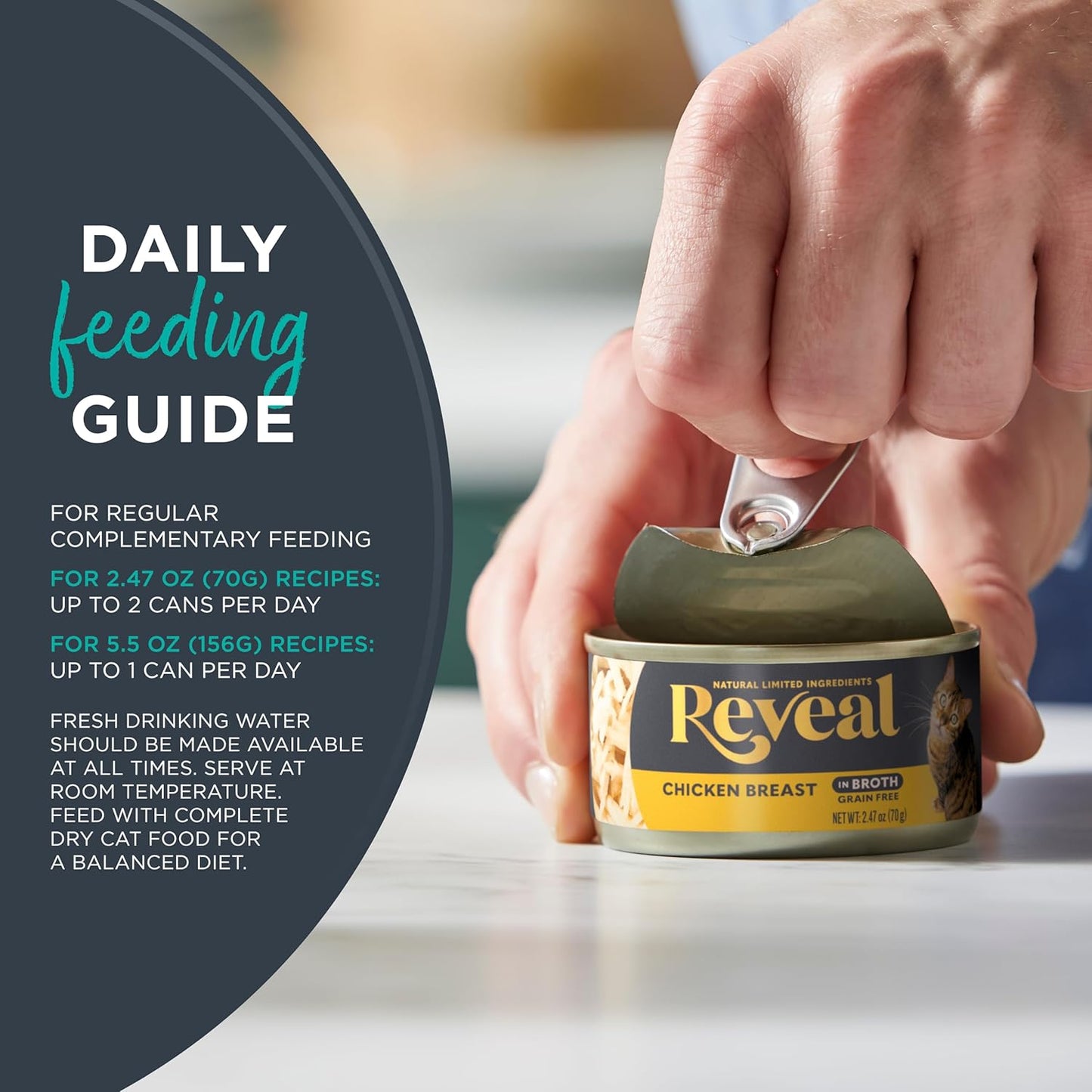 Reveal Natural Wet Cat Food, 24 Count, Grain Free,Tuna with Shrimp in Broth, 70g Tins