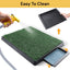 Dog Grass Pad with Tray Large, Puppy Turf Potty Reusable Training Pads with Pee Baffle, Artificial Grass Patch for Indoor and Outdoor Use, Ideal for Small and Medium Dogs