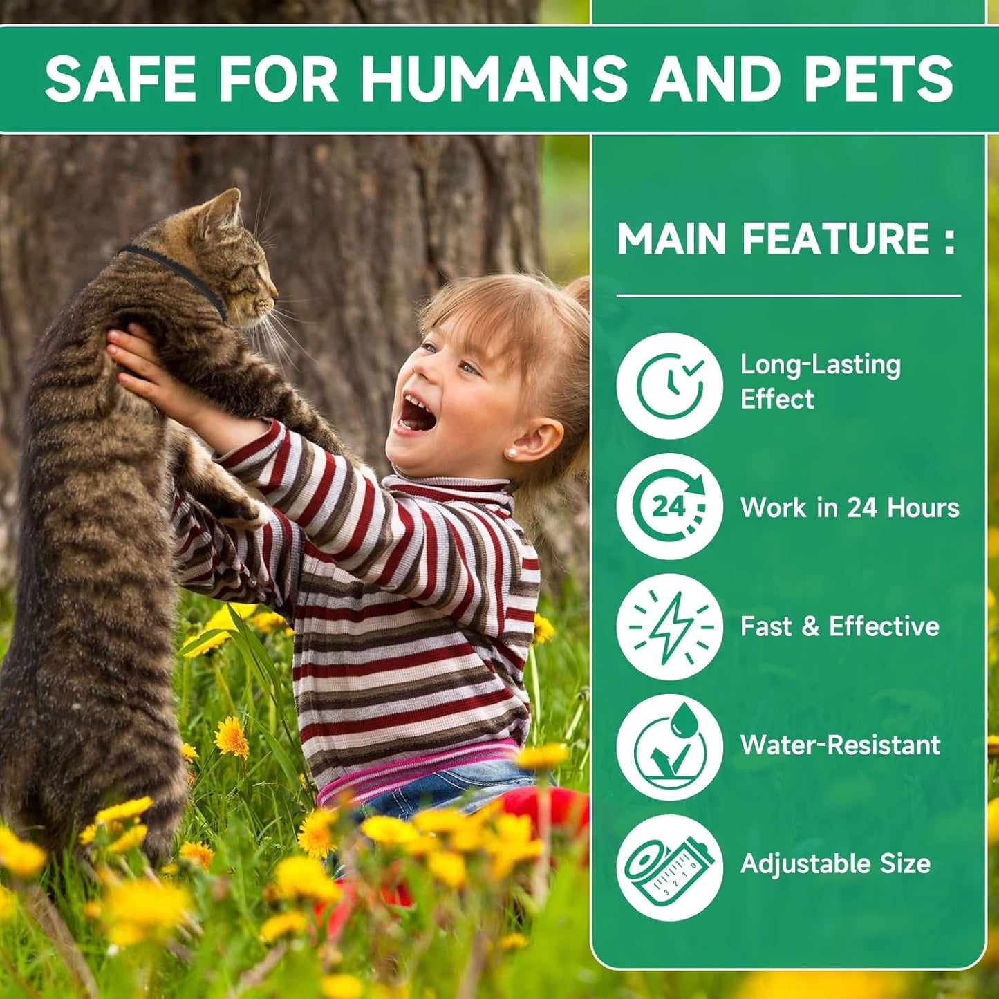 4 Pack Flea Collar for Cats, Cat Flea and Tick Treatment, 8 Months Protection