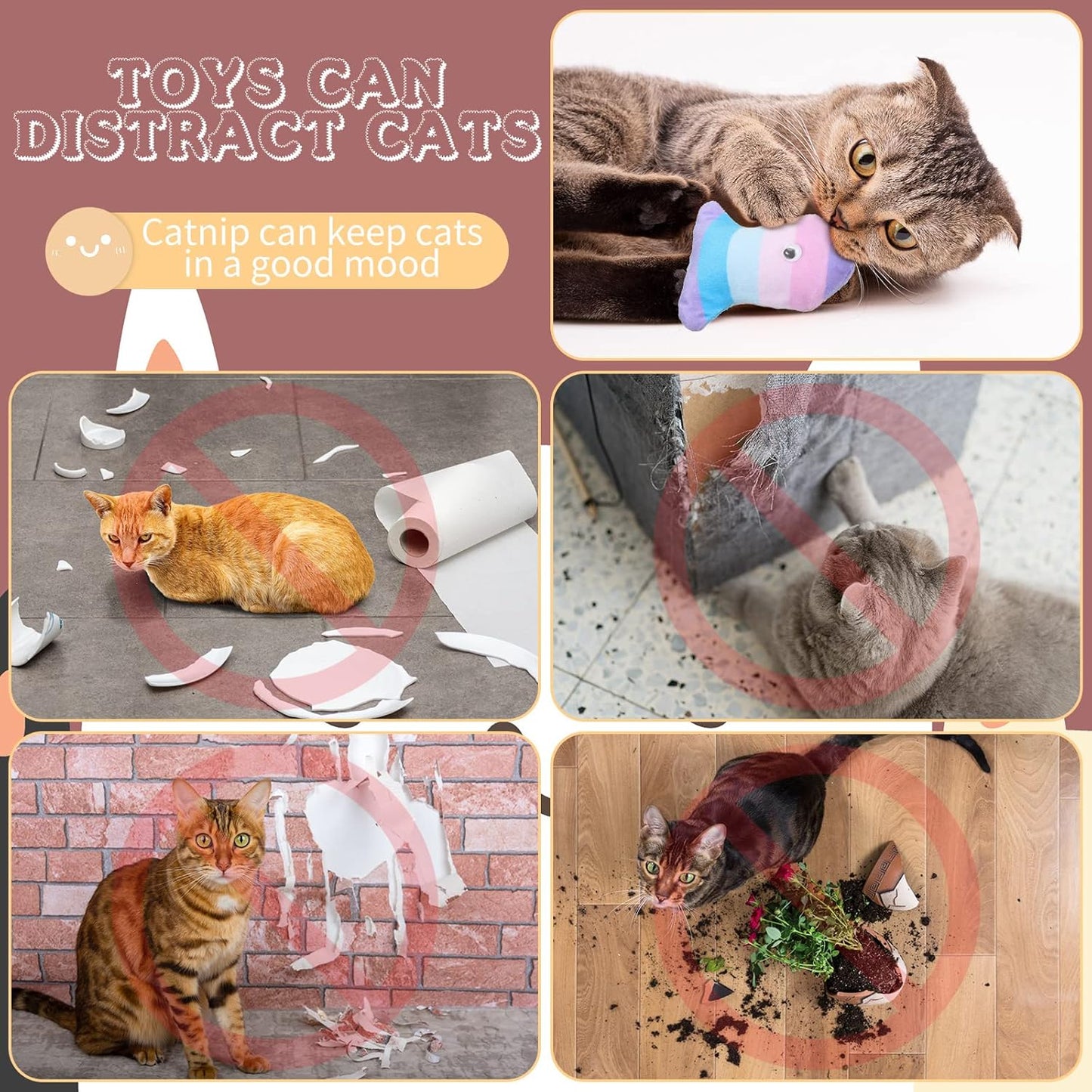 25 Pcs Catnip Cat Chew Toy Interactive Catnip Filled Kitten Soft Cotton Cat Toys