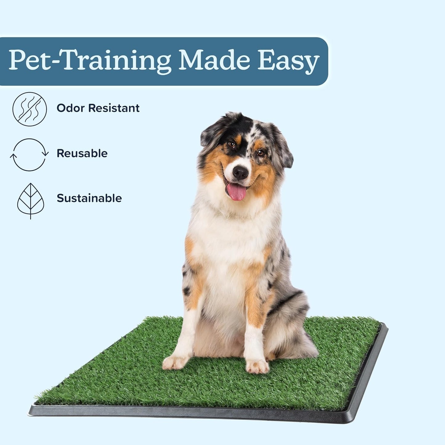 PETMAKER Artificial Grass Bathroom Mat for Puppies and Small Pets- Portable Potty Trainer for Indoor and Outdoor Use by - Puppy Essentials, 20" x 25\