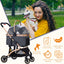 Pet Stroller for Small Dogs Cats, 6 Shock Absorption System | One Touch FoldinDog Stroller with Detachable Carrier for Car Seat & Hand Carry, Gray