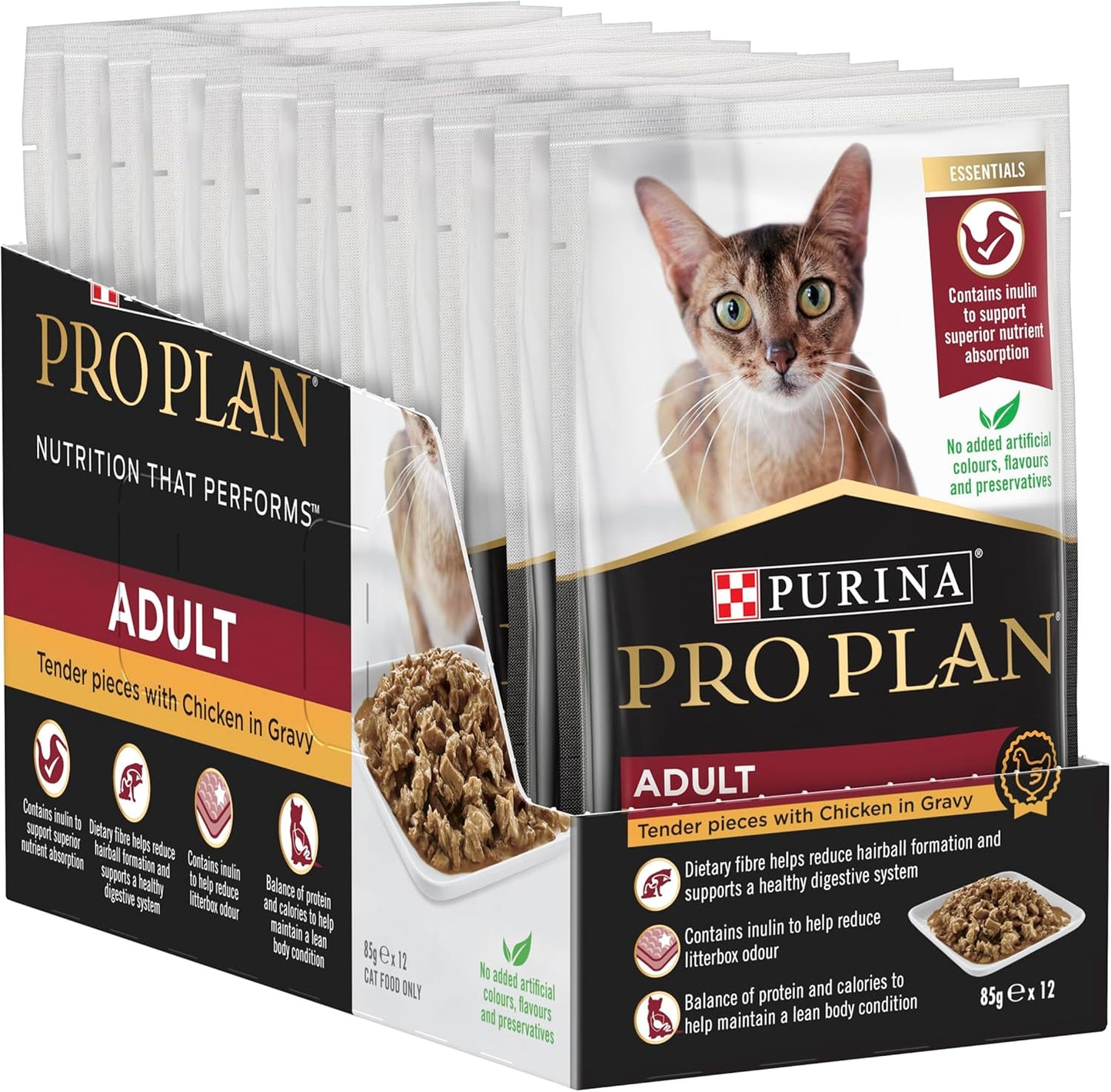 PRO PLAN Adult Wet Cat Food Chicken in Gravy 12x85g