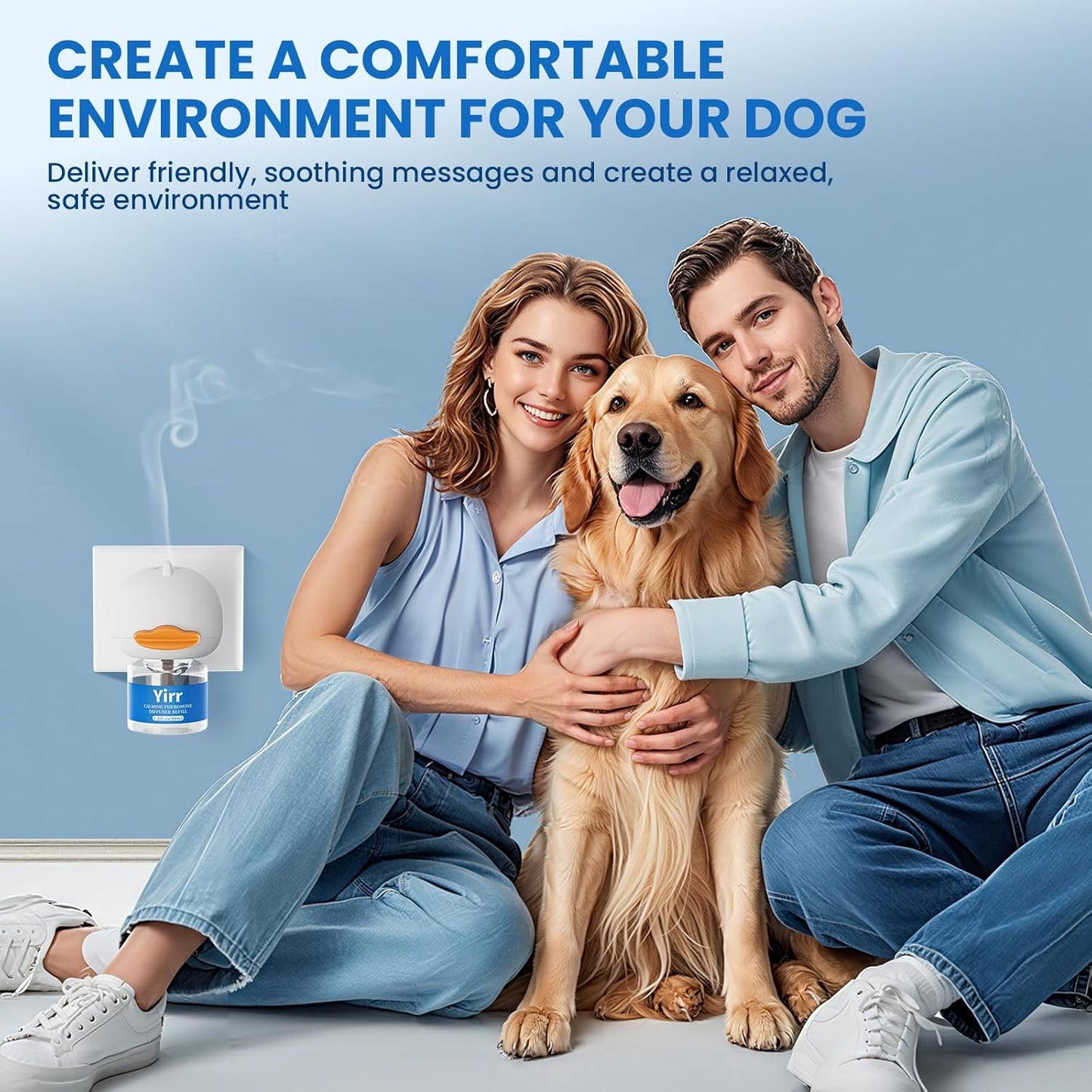 Dog Calming Diffuser, 8 in 1 Dog Pheromones Calming Diffuser, 2 Diffuser 6 Refill(48ml)