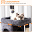 Heybly Cat Tree with Large Platform, Multi-Level Cat Tower with 2 Caves