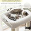 Heybly Cat Scratching Post with Grooming Brush & Gentle Step, HSP001SWH | White