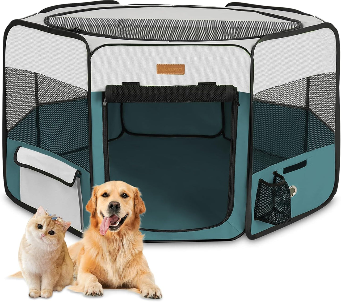 Dog Playpen, Portable Pet Play Pen for Cat, Puppies, Rabbits, Chickens, Foldable Large