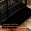 Dog Crate with Removable Tray, Large Dog Cage with Wheels, Double Door Kennel Black 77 * 51 * 71cm