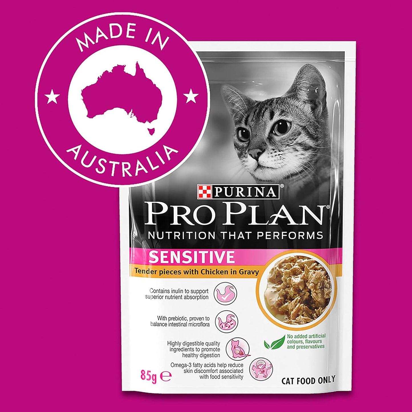 PRO PLAN Adult Wet Cat Food Sensitive Chicken 12x85g